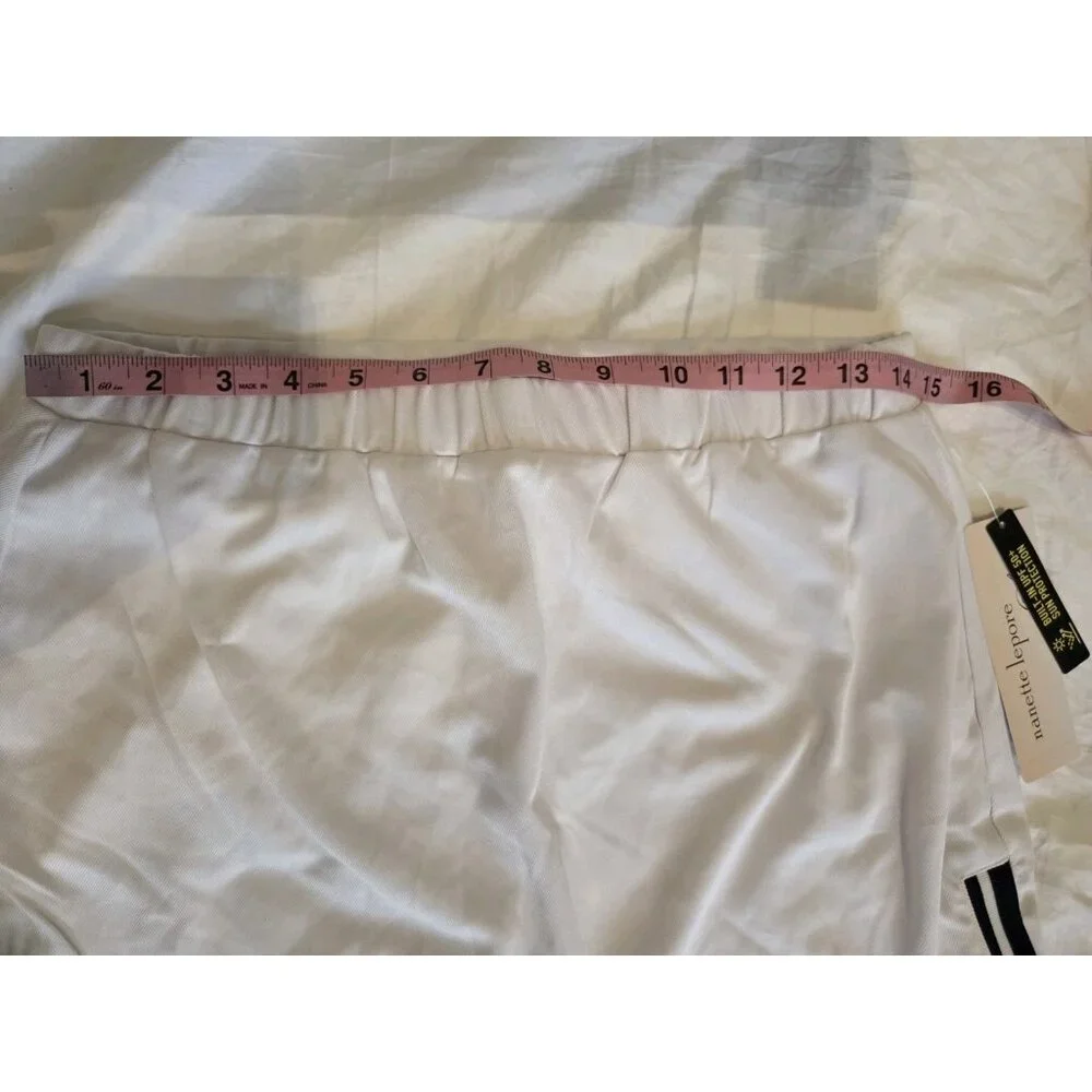 Nanette Lepore Play Tennis Golf Skorts White W Black Stripes Mini S/M NWT W28